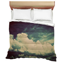 Sky With Fluffy Clouds. Retro, Vintage Style Bedding 61554559