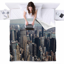 Skyline Of Manhattan, New York City Blankets 48401876