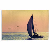 Skyline Sailboat And Two Seagull Rugs 53971724