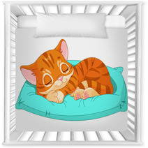 Sleeping Kitten Nursery Decor 47617405