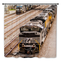 Slow Moving Coal Wagons On Railway Tracks Bath Decor 66807178