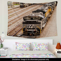 Slow Moving Coal Wagons On Railway Tracks Wall Art 66807178