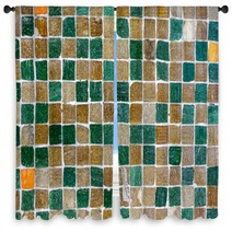 Small Mexican Tiles Wall Texture Window Curtains 176544493