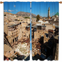 Small Tanneries Of Fes, Morocco, Africa Window Curtains 63986220