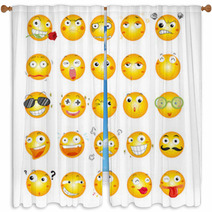 Smile Face Icons Window Curtains 40582138