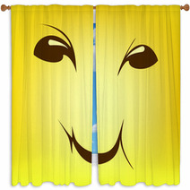 Smile Face Vector Background Window Curtains 67942134