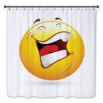 Smiley Emoticons Face Vector - Laughing Bath Decor 45889842