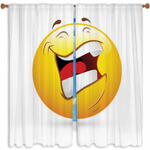 Smiley Emoticons Face Vector - Laughing Window Curtains 45889842