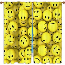 Smileys Show Happy Cheerful Faces Window Curtains 57019586