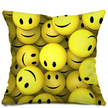 Smileys Showing Happy Cheerful Faces Pillows 57262074