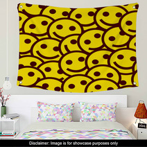 Smiling Emoticons. Seamless Pattern. Wall Art 61248880