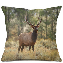 Smoking Elk Pillows 61222275