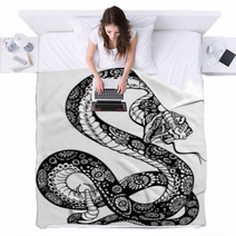 Snake Black White Blankets 63047604