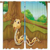 Snake In The Forest Window Curtains 41032544