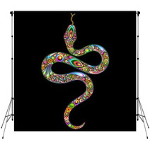Snake Psychedelic Art Design-Serpente Simbolo Psichedelico Backdrops 47879245
