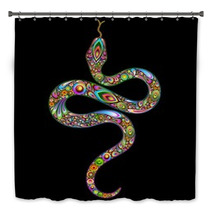 Snake Psychedelic Art Design-Serpente Simbolo Psichedelico Bath Decor 47879245