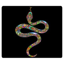Snake Psychedelic Art Design-Serpente Simbolo Psichedelico Rugs 47879245