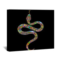 Snake Psychedelic Art Design-Serpente Simbolo Psichedelico Wall Art 47879245