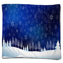 Snow Christmas background Blankets 69872667