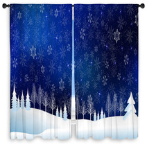 Snow Christmas background Window Curtains 69872667