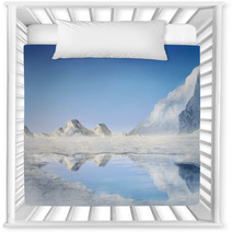 Snow Covered Mountains Reflected In A Frozen Lake Nursery Decor 33476936
