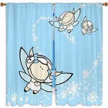 Snow Fairies Window Curtains 47764089