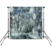 Snow In The Woods Backdrops 68721608
