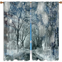 Snow In The Woods Window Curtains 68721608
