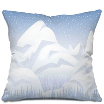 Snow Mountain Landscape Pillows 72622284