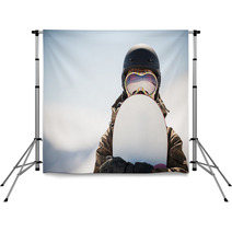 Snowboard And  Snowboarder Backdrops 49934781