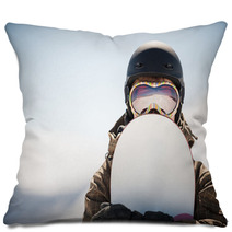 Snowboard And  Snowboarder Pillows 49934781