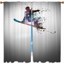 Snowboard Background Window Curtains 60971853