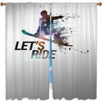 Snowboard Background Window Curtains 60971879