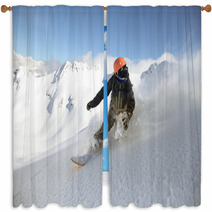 Snowboard Freerider Window Curtains 58911136