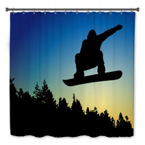 Snowboard Jump Bath Decor 70851435
