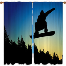 Snowboard Jump Window Curtains 70851435