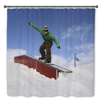 Snowboarder In Park Bath Decor 50812448