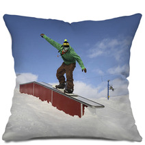 Snowboarder In Park Pillows 50812448