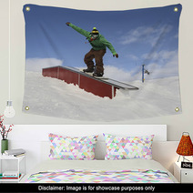 Snowboarder In Park Wall Art 50812448
