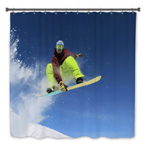 Snowboarder In The Sky Bath Decor 42975067