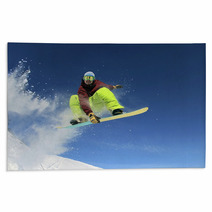 Snowboarder In The Sky Rugs 42975067