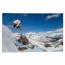 Snowboarder In The Sky Rugs 59930592
