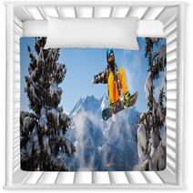 Snowboarder In The Trees Nursery Decor 48488672