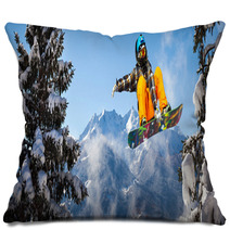 Snowboarder In The Trees Pillows 48488672