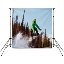Snowboarder Jumping Backdrops 66564087