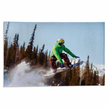 Snowboarder Jumping Rugs 66564087