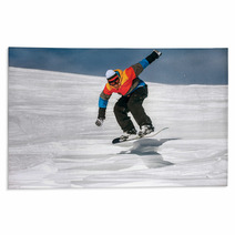 Snowboarder Jumping Rugs 66564154