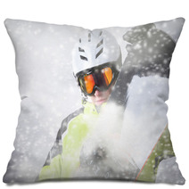 Snowboarder Portrait Pillows 61935521