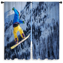 Snowboarder Window Curtains 29388659
