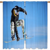 Snowboarder Window Curtains 36190897